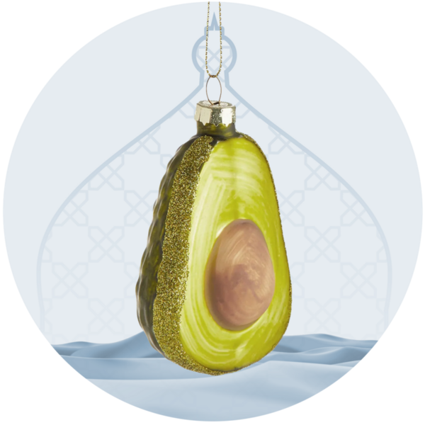 avocado-Weihnachtskugel
