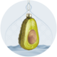 avocado-Weihnachtskugel